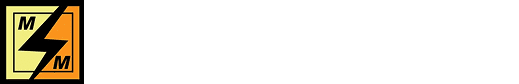 Logo of M&M Electrical Services Inc. with a stylized "M&M" and a lightning bolt on an orange background.